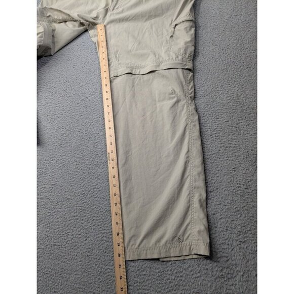 Columbia Convertible Pants Mens 40x32 Cargo Belted Omni Wick Hiking Beige - Picture 10 of 14